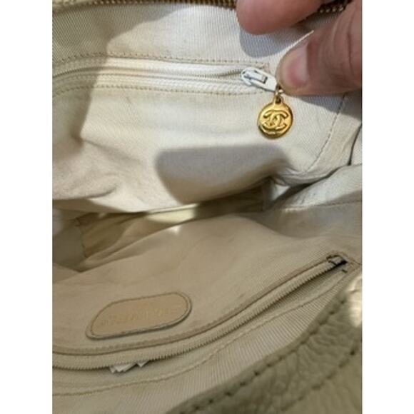 CHANEL Triple CC Caviar Tote*Beige*Hologram*ENTRUPY COA - Picture 9 of 15